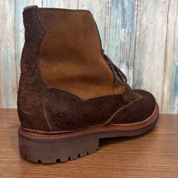 Oliver Sweeney Nelson Mens UK 11 US 12 Boots Brown Waxed Suede Wingtip Brogue main image 6
